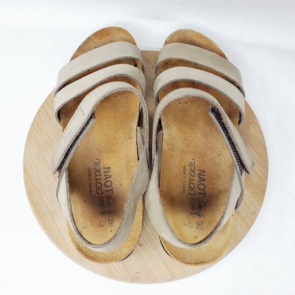 Naot Sandals Womens 39 Kayla Brown Leather Strappy Low Wedge Comfort Shoes - Picture 10 of 14